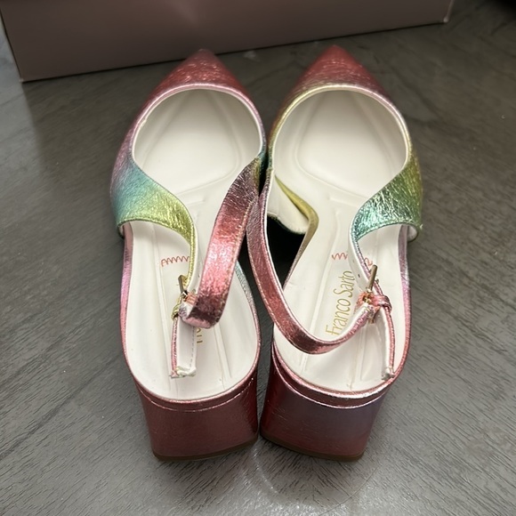 FRANCO SARTO Racer Womens Buckle Pointed Toe Slingback Heels - Picture 7 of 13